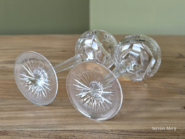 Boheems Kristal Glas set van 2x op hoge voet 19,5 cm kleur Blanc