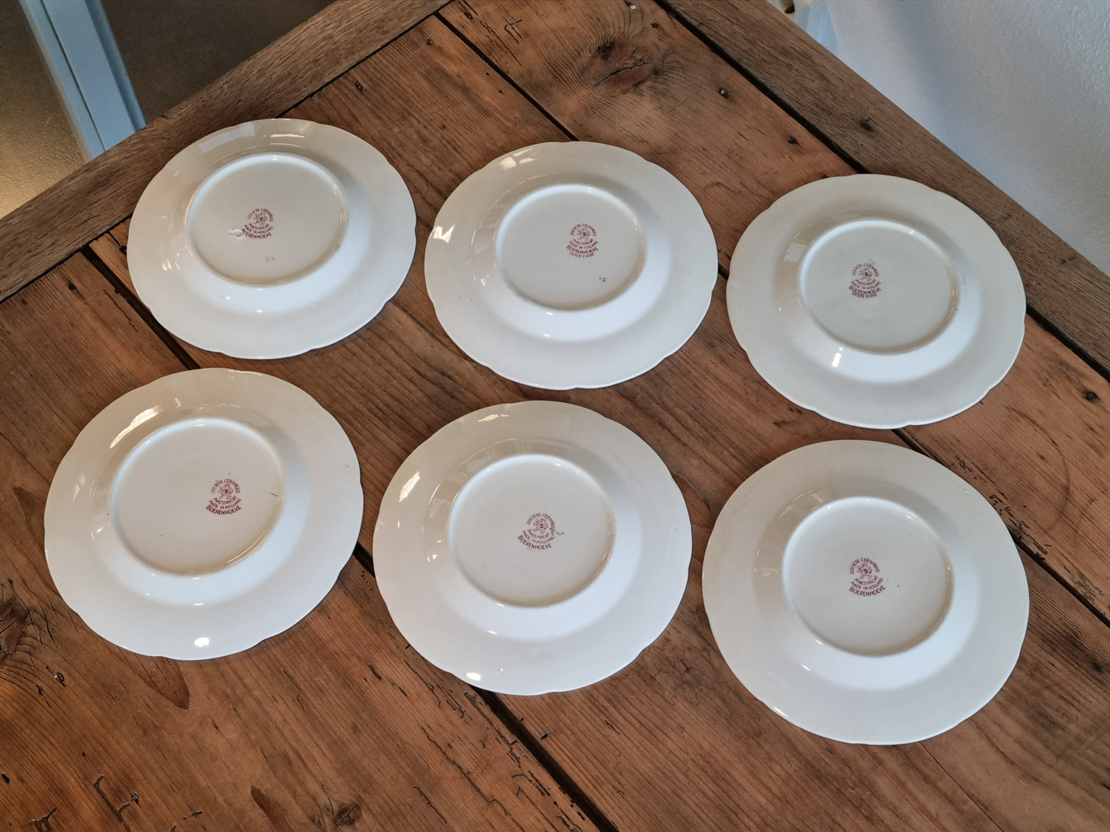 Boerenhoeve Rood Societe Ceramique set 6x ontbijtbordje 20,5 cm