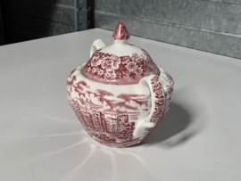 Engels rood Hostess Tableware Olde Country Castles suikerpot