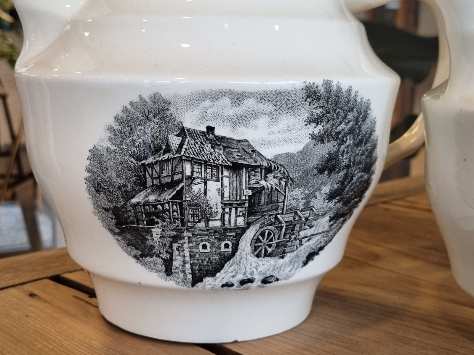 Landschap Zwart Société Céramique set 3x opeenvolgende kannen nr. 1, 2 en 3