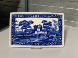 Engels Copeland Spode's Tower blauw rechthoekige schaal