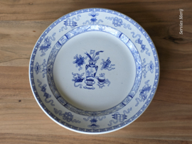 Potiche blauw Petrus Regout groot bord 30 cm