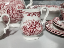 Engels rood Jachtservies Myott's Country Life Ontbijtservies 6 personen