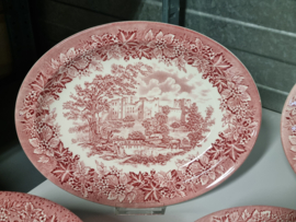 Engels rood Ironstone EIT Ltd England serviesset 12 personen (kasteel)