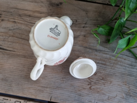 Regout decor Flower rood Koffiepotje (creme)