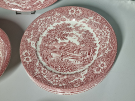 Engels rood Ironstone EIT Ltd England serviesset 6 personen (brug)