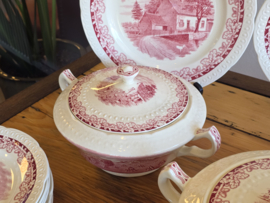 Boerenhoeve Rood Societe Ceramiqe compleet Eetservies 8 personen