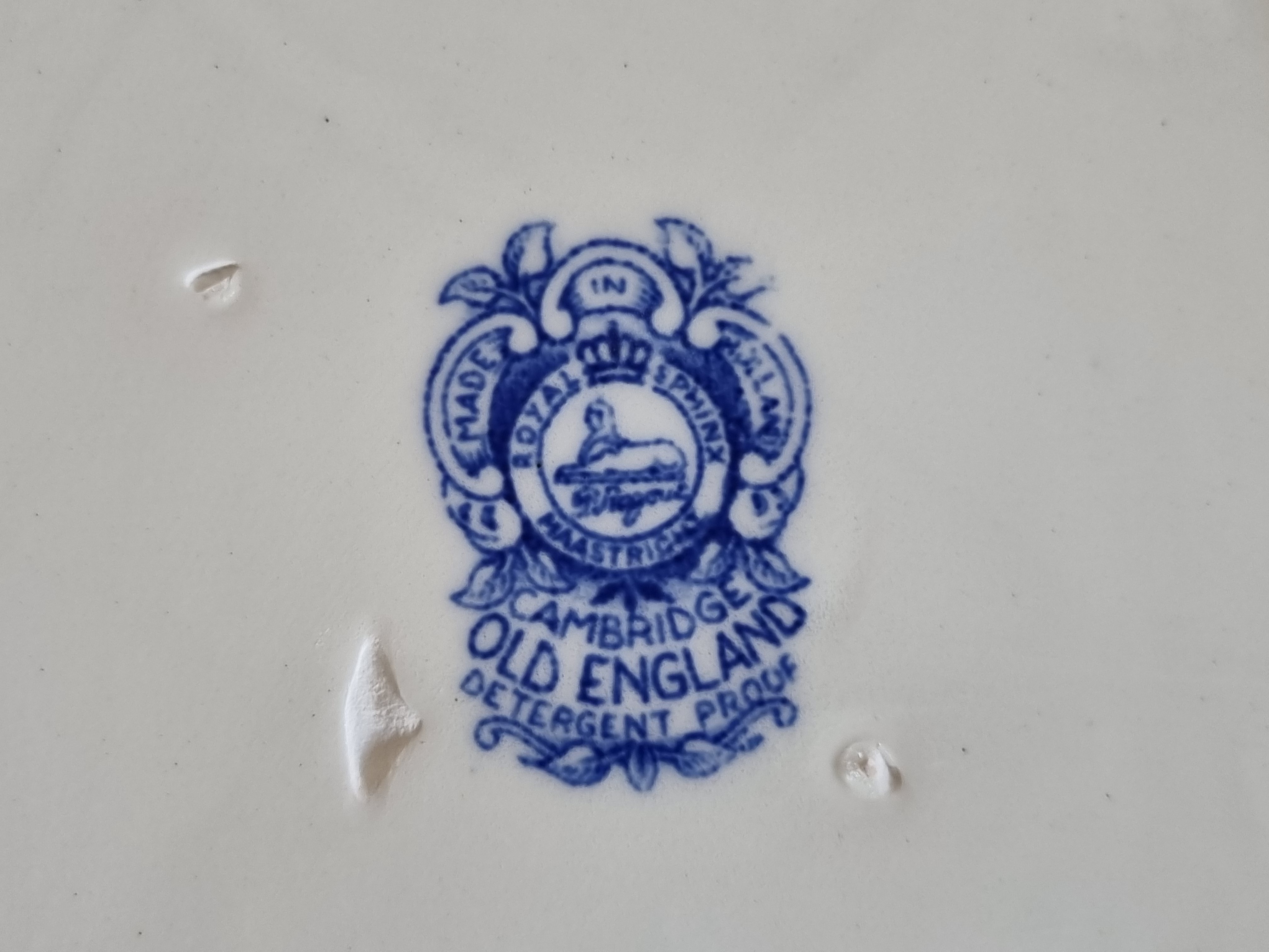 Regout Castillo Old England Cambridge blauw robuuste rechthoekige schaal 37 cm