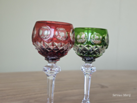 Boheems Kristal Glas set van 2x op voet 12,5 cm