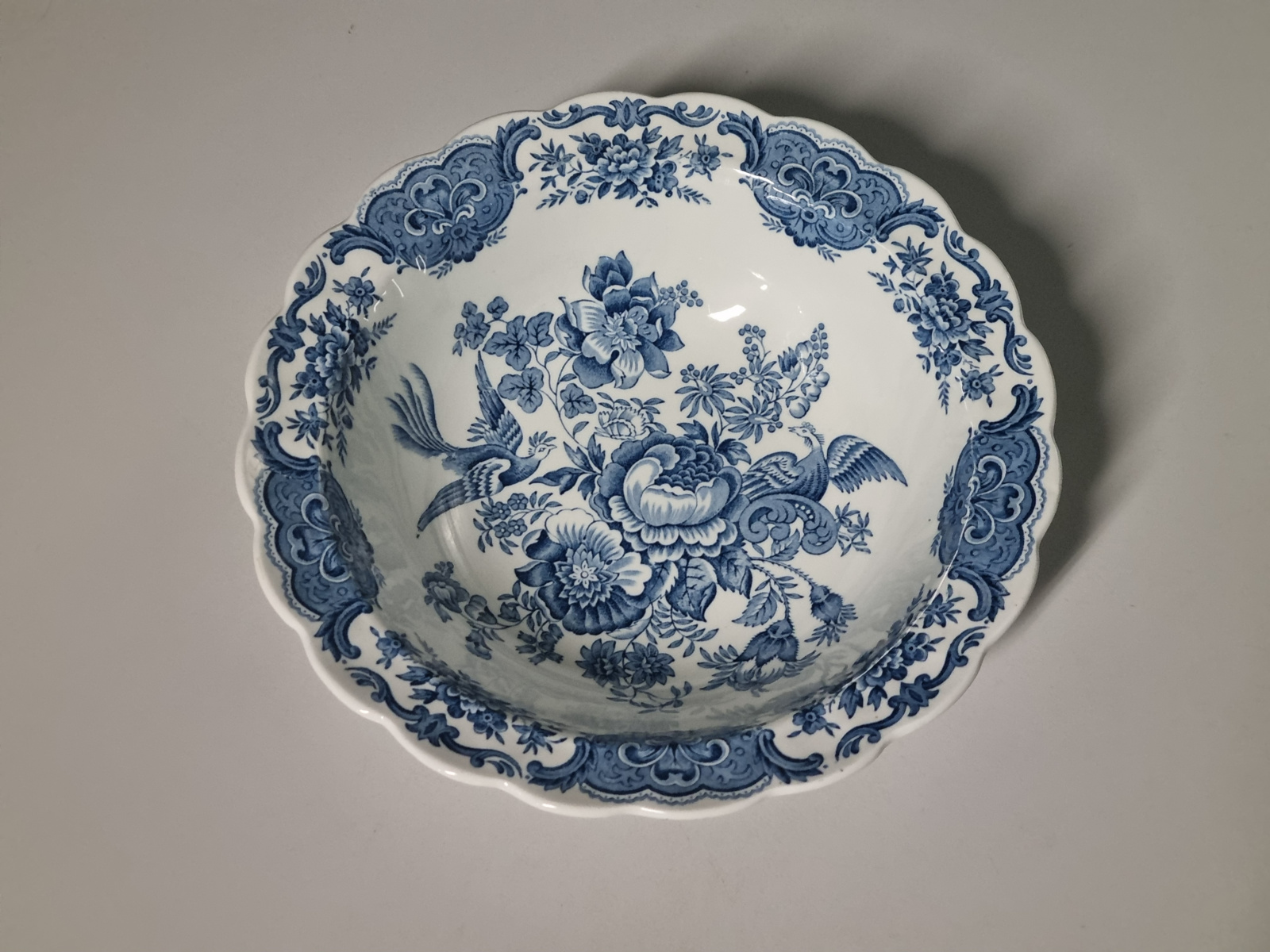 Engels Ridgway Windsor blauw hoge ronde schaal 23 cm