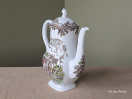 Engels bruin ingekleurd Jachtservies Myott's Country Life koffiepot theepot