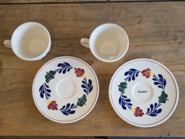 Boerenbont Boch set 2x Kop en schotel Audrey (nieuwste Boch)