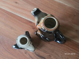 Aardewerk Duitse Theepot Hond bruin