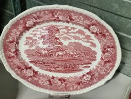 Engels rood Wedgwood Adams English Scenic serviesset 8 personen (golvend randje)