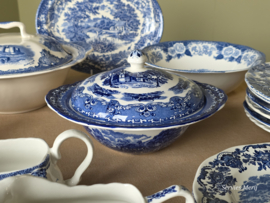 Engels blauw Mix & Match compleet dinerservies 6 personen 29 delen