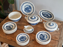 Boerenhoeve blauw Societe Ceramique Eetservies 8-pers.