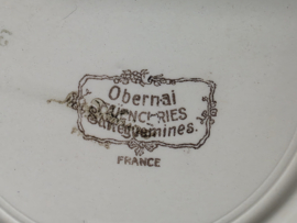 Frans Sarreguemines Obernai onbijtbord 21,5 cm (paarden)