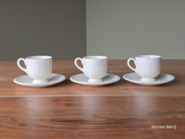 Wedgwood Edme set 3x Espresso Kop en schotel (groen stempel)