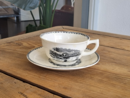 Landschap Zwart Societe Ceramique chocolade kop en schotel