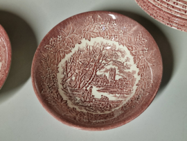 Engels rood Ironstone EIT Ltd England serviesset 12 personen (kasteel)
