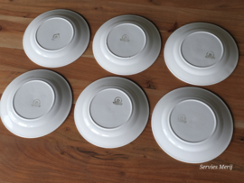 Nimy Belgium Vogels set 6x plat dinerbord 22,5 cm
