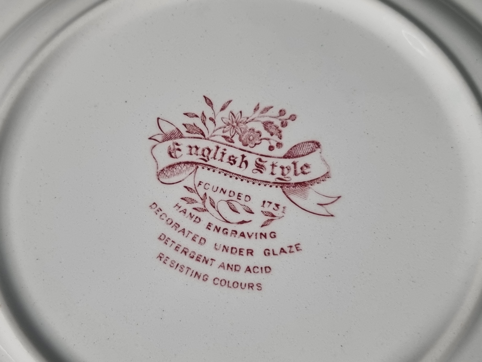 Engels rood English Style plat dinerbord 26 cm