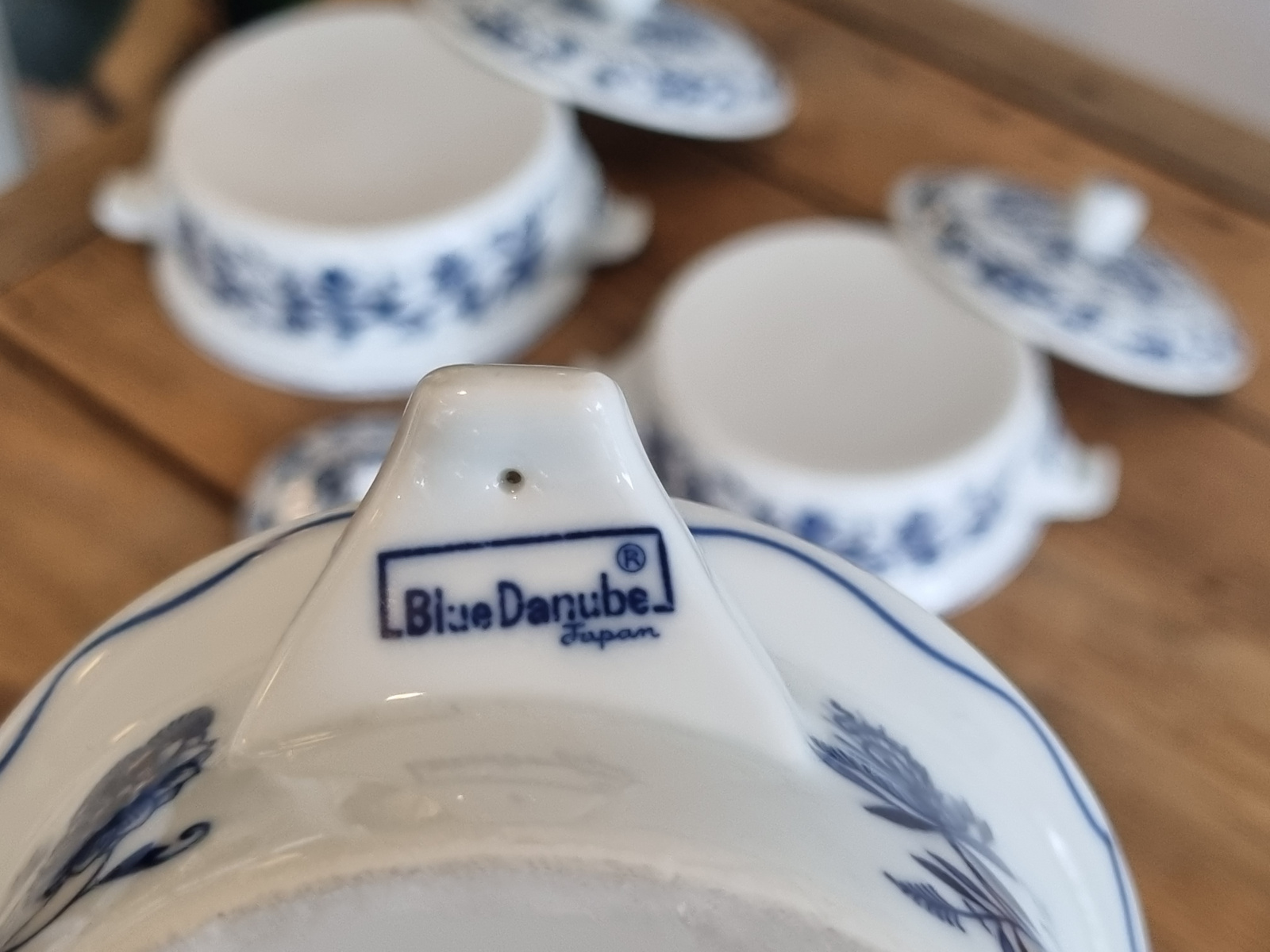Blue Danube set 3x Dekschaal Terrine (gladde rand)