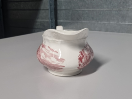 Engels rood 17th Century England Royal Tudor Ware Staffordshire Sauskom met oor