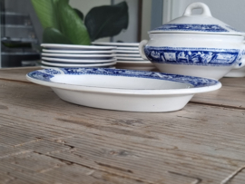 Blauw AMC Belgium compleet vintage Kinderservies