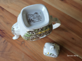 Engels bruin ingekleurd Jachtservies Myott's Country Life koffiepot theepot