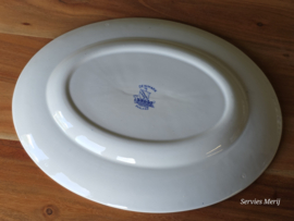 Engels blauw Denmark Furnivals Limited robuust ovale schaal 36,5 cm