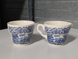 Engels blauw English Ironstone Tableware EIT roomstel (brug)