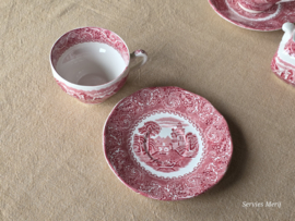 Engels rood Enoch Wedgwood River Scene koffieservies theeservies 4 personen