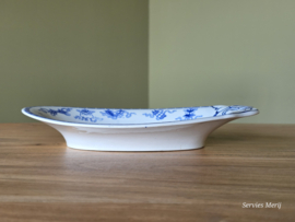 Potiche blauw Petrus Regout ovale schaal 23 cm