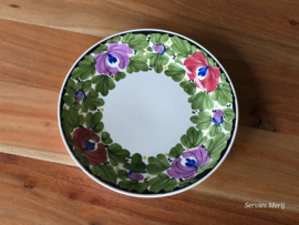 Societe Ceramique Schrijfnamendecor decor Bloemendaal bord 19,5 cm