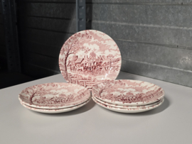 Engels rood Royal Wessex Postkoets set 6x kop en schotel