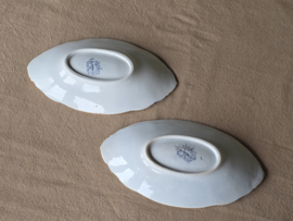Boch Frères Canton set 2x ovaal schaaltje 24,5 cm