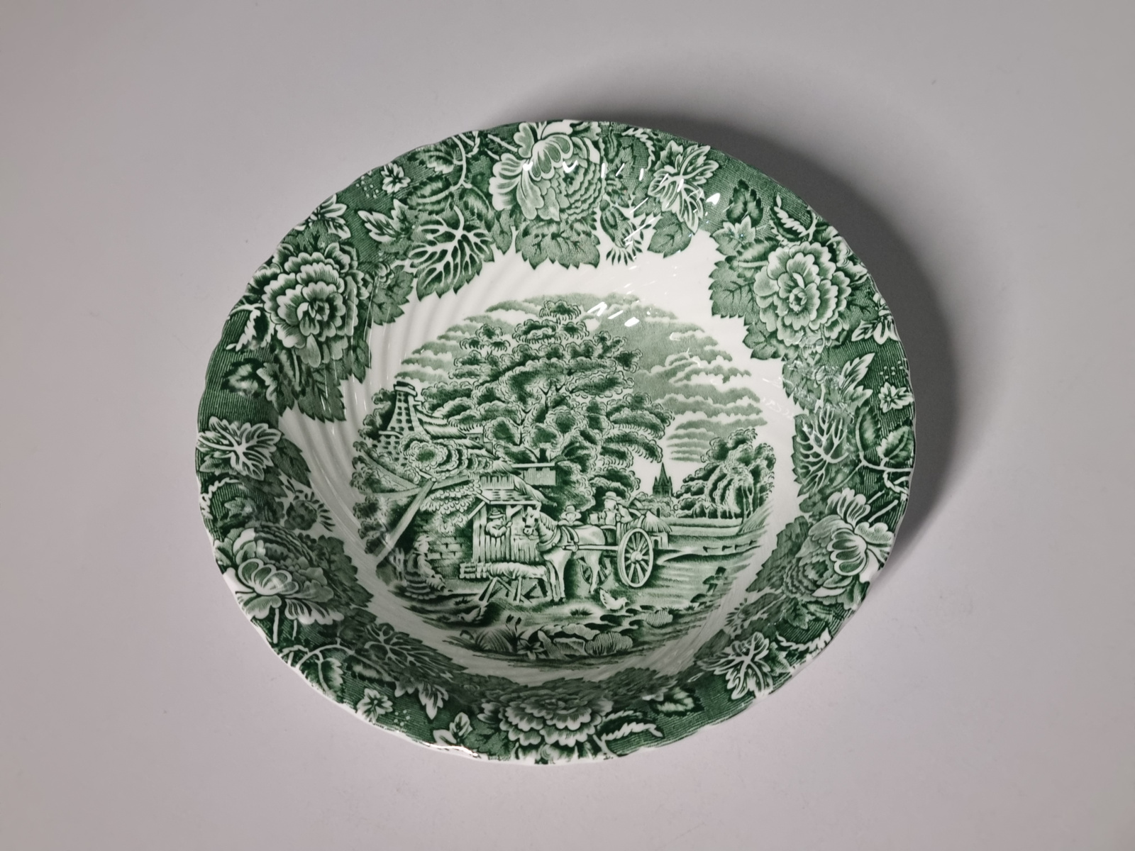 Engels groen Wood & Sons Woods Ware hoge schaal 21 cm