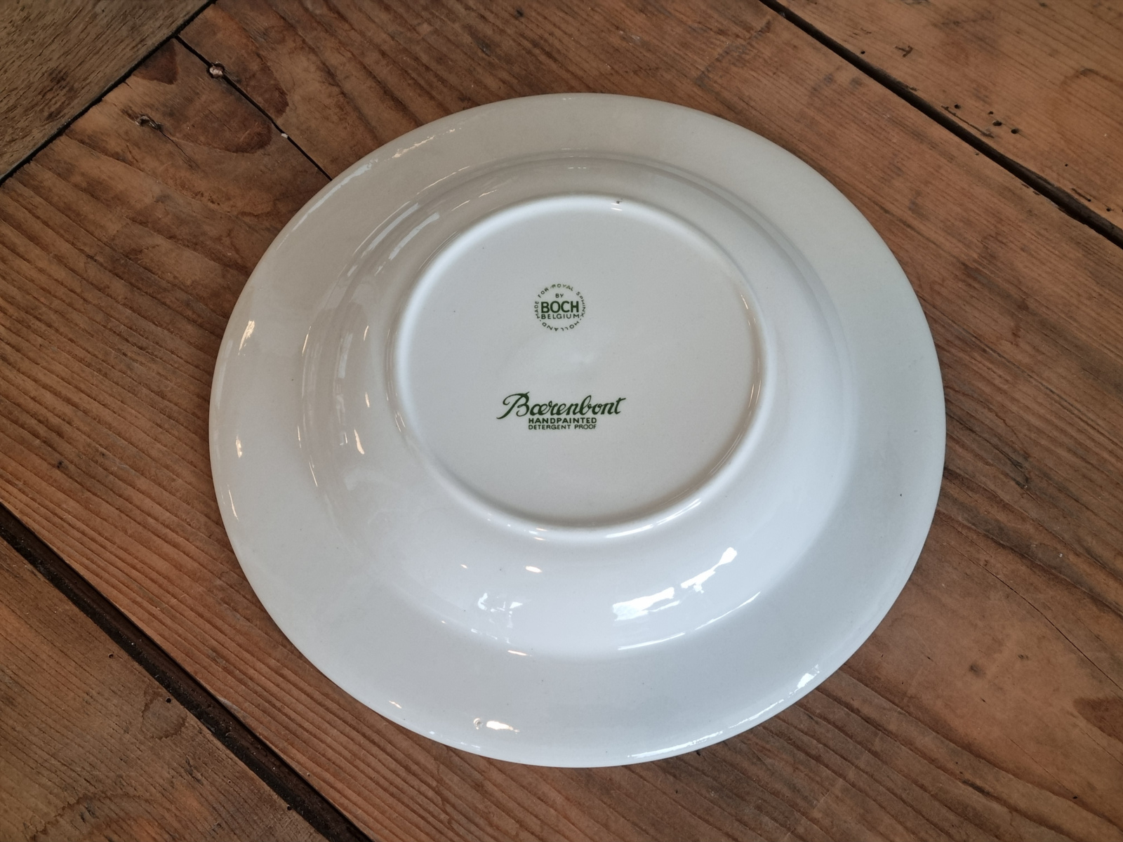 Boerenbont Boch diep pasta curry bord 24,5 cm (oude groen/zwarte stempel)