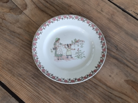 Frans Sarreguemines Enfants plat Bordje 16 cm (afb. wandelen)