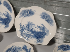 Engels blauw Johnson Bros Haddon Hall Eetservies voor 8 pers.