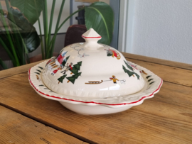 Engels Mason's Christmas Village 1983 Kerstservies Dekschaal Terrine