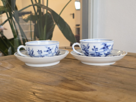 Zwiebelmuster Huttensteinach set 2x Kop en schotel (rond oortje)