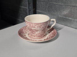 Engels rood English Ironstone Tableware EIT kop en schotel (hooiwagen)