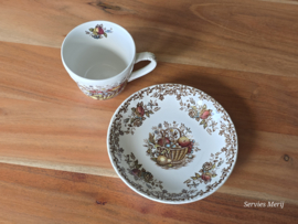 Engels Bruin Fruits & Flowers kop en schotel