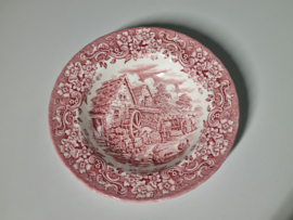 Engels rood 17th Century England Royal Tudor Ware Staffordshire Diep Pasta Curry Bord 22,5 cm