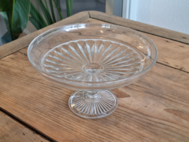 Glas Vintage Tazza op lage voet 21,5 cm