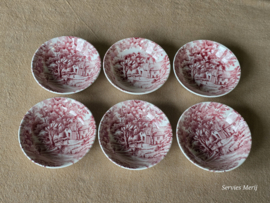 Engels rood Grindley Country Style set 6x rond schaaltje 10 cm