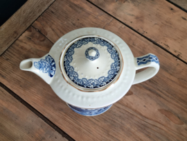 Boerenhoeve blauw Societe Ceramique met goudluster Koffiepot