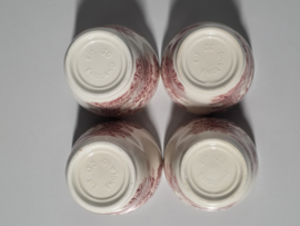 Engels rood English Ironstone Tableware EIT set 4x kopjes zonder oortje